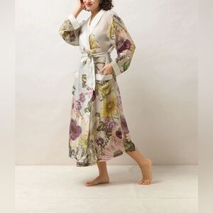 One Hundred Stars Daisy Stone Floral Women's Kimono Gown Robe One Size